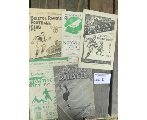 Football : Ipswich Town aways 1947/8 @ Bristol Rovers 10/05/47, Norwich 24/05/47, Jubilee Cup 13/09/47, Colchester friendly 0