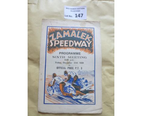 Speedway : Zamalek - Egypt programme 21/12/1928 - super artwork - sl. damage to back cover but still good condition &amp; rar