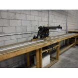 Sears Craftsman 113-23102C 10" Radial Arm Saw on Wooden Bench