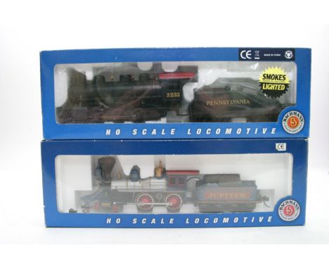 2 boxed Bachmann American Railway locomotives including Central Pacific No51124 and Pennsylvania Slope Tender with smoke No50