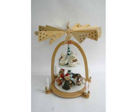 A boxed Limited Edition Steiff Christmas Pyramid (Limited Edition No. 10 of 1000) 037719, together with a box containing spar