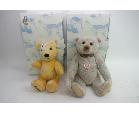 Two boxed Steiff Teddies No.654398 Pudsey Bear 2009 and  No.036828 Bastian 38 Alpaca cream 