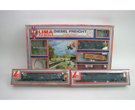 A boxed Lima train set No103707 together with 2 boxed Lima diesel locomotives