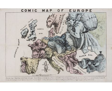 Europe.- Anonymous. Comic Map of Europe, late nineteenth century caricature map of Europe based on Hadol's popular prototype 