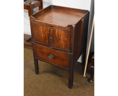 A George III Mahogany Tray Top Commode (converted), 51cm by 46cm by 78cm