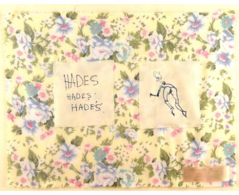 § Tracey Emin (British b. 1963), 'Hades Hades Hades', screenprint, signed and indistinctly numbered, cotton sheet 41 x 52cm, 