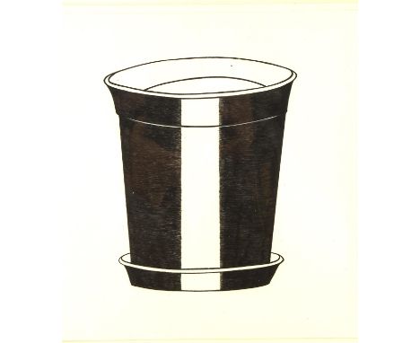 Ken Butler (British 20th Century), 'Pot 5', circa 1998, pen and ink drawing, 25 x 25cm. ref 321. 