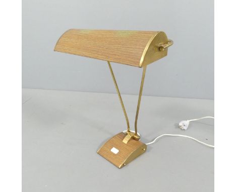 EILEEN GRAY FOR JUMO - a French Art Deco desk lamp. Overall 36x49x23cm.Some discolouration to top. Both light fittings and on