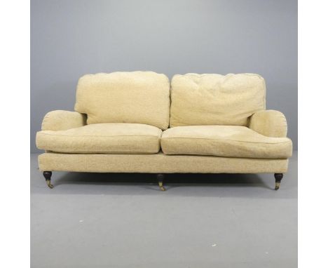 A modern Howards style large two-seater sofa. Overall 198x88x108cm, seat 168x44x54cm. 