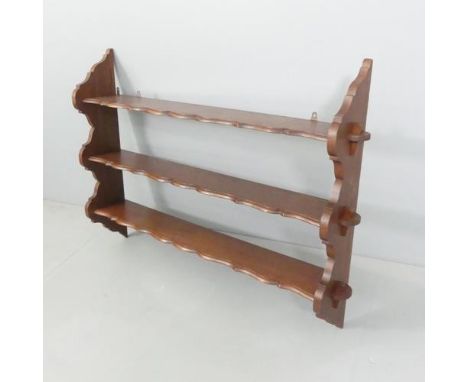 A mahogany three-tier hanging shelf. 112x80x20cm. 