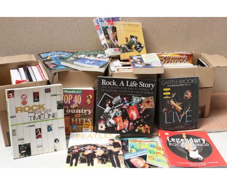 Music Books - Around 60 hardback and paperback books to include Country Music the Complete Visual History, 30 Years of Rock, 