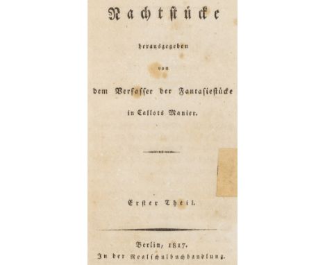 Hoffmann, E. T. A.. Nachtstücke herausgegeben von dem Verfasser der Fantasiestücke in Callots Manier. 2 Bände. Berlin, Realsc