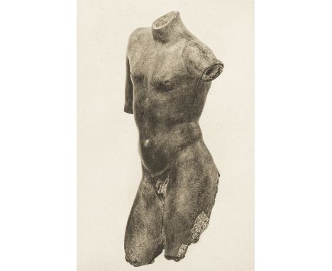 Michelangelo. Die Terrakotten aus der Sammlung Hähnel. Mappe mit Textheft und 35 (statt 40) Tafeln in Heliogravüre, alles unt