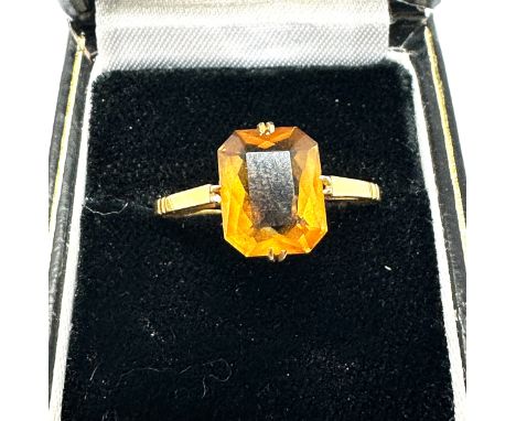 9ct gold citrine ring weight 2g 