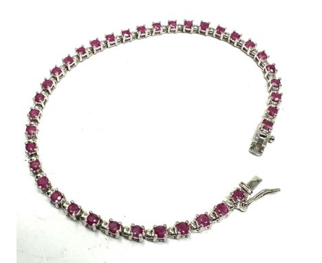silver ruby tennis bracelet 