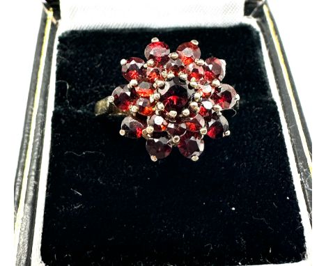 Vintage silver garnet ring 