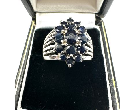 925 silver sapphire dress ring 