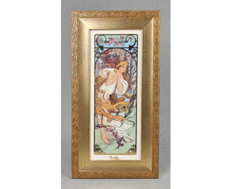 Goebel Wandbild *Mucha - Spring 1897* Porzellan gemarkt Goebel Artis Orbis Germany sowie Mucha Trust VG Bild-Kunst, Bonn 2000