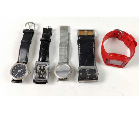 Posten Armband Uhren u.a. dabei Casio *Modell Baby G* mit rotem Kautschuk-Armband und Gehäuse, 4 verschieden ausgeführte Armb