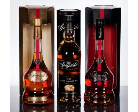 SPEYSIDE 21 YEAR OLD 
Blended Scotch whisky. 75cl, 43% volume. In carton. 
SPEYSIDE 15 YEAR OLD 
Blended Scotch whisky. 70cl,