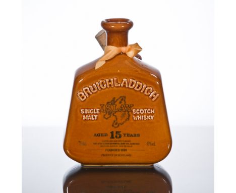 BRUICHLADDICH 15 YEAR OLD 
SIngle Islay Malt Whisky in light brown ceramic decanter. 750ml, 43% volume. CONDITION REPORT: Goo