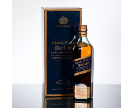 JOHNNIE WALKER BLUE LABEL
Blended Scotch Whisky, labelled for the Greek market. Bottle No. D 16736 JW. 70cl, 43% volume, in c