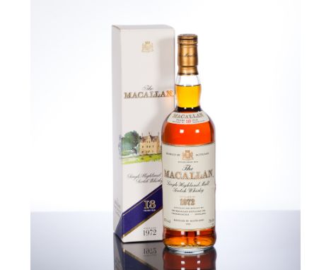 THE MACALLAN 1972 18 YEAR OLD
Single Highland Malt Scotch Whisky, bottled 1990.  75cl, 43% volume, in carton.

 CONDITION REP