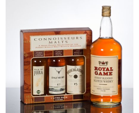 CONNOISSEURS MALTS PACK
ISLE OF JURA 10 YEAR OLD
Single Island Malt Whisky. 33.33 L, 43% volume.
THE DALMORE 12 YEAR OLD
Sing