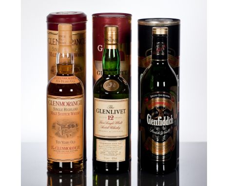 GLENFIDDICH SPECIAL OLD RESERVE
Pure Malt Scotch Whisky. 70cl, 40% volume, in tin.
THE GLENLIVET 12 YEAR OLD
Single Speyside 