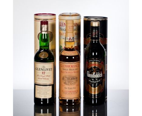 GLENFIDDICH SPECIAL OLD RESERVE
Pure Malt Scotch Whisky. 70cl, 40% volume, in tin.
THE GLENLIVET 12 YEAR OLD
Single Speyside 