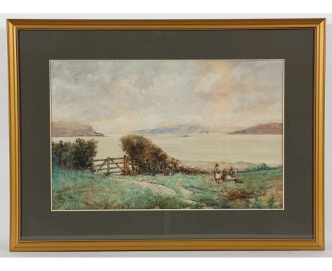 * NORMAN WILKINSON, CHILDREN BY THE CLYDE watercolour on paper, signed (lower left) 37cm x 57cm Mounted, framed and under gla