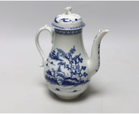 A Worcester Cannonball pattern coffee pot, c.1780