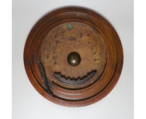 An early circular beech bagatelle board, 31cm diameter