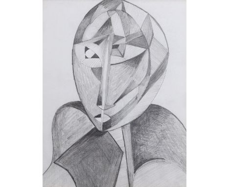 Cubist pencil sketch, Study of a figure, 24cm x 19cm