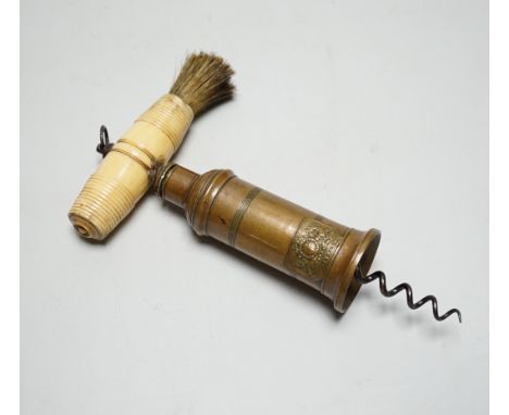 A 19th century bone-handled Thomason patent corkscrew