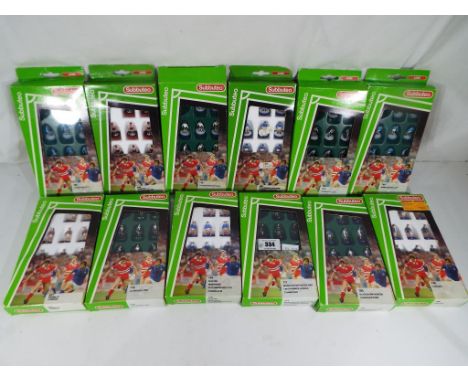 Subbuteo - Twelve Subbuteo table football teams 63000 to include Blackburn Rovers, Grasshoppers # 783, Falkirk/Montrose/Peter