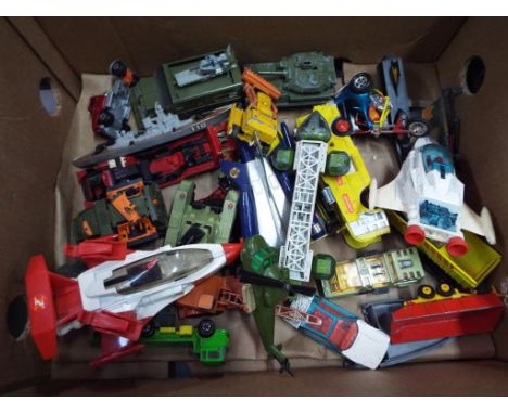 Diecast - a box containing a quantity of diecast model motor vehicles to include Matchbox K series, Matchbox Battle Kings, Ma