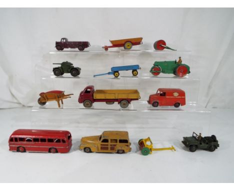 Dinky Toys - Thirteen unboxed Dinky Toys diecast models to include Trojan Van 'ESSO' # 450, # 522 Big Bedford Lorry, Austin C