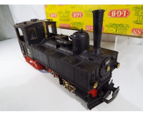 Lehmann - an LGB (Lehmann Gross Bahn) G scale gauge 1, 0-6-2T tank locomotive, black and red , # 2072 appears in good order, 