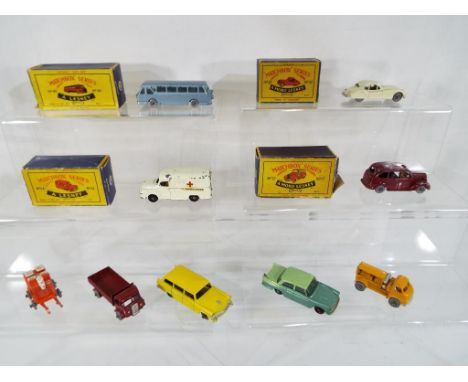 Matchbox by Lesney - a collection of metal diecast models to include five boxed examples Jaguar XK # 32, Lomas Ambulance # 14