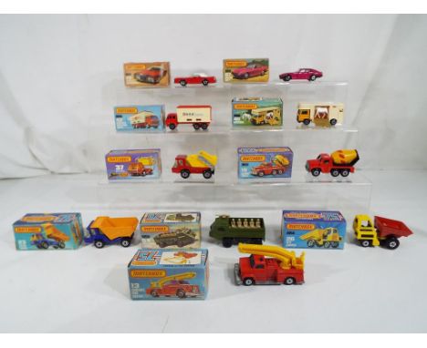 Matchbox -Ten boxed Matchbox 1 - 75 Superfast models comprising # 13 Snorkel Fire Engine, # 19 Cement Truck, # 28 Lincoln Con