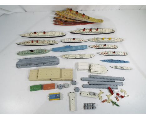 Tri-ang Minic - a Tri-ang Minic Ocean Terminal set unboxed and in playworn condition also included in the lot a quantity of a