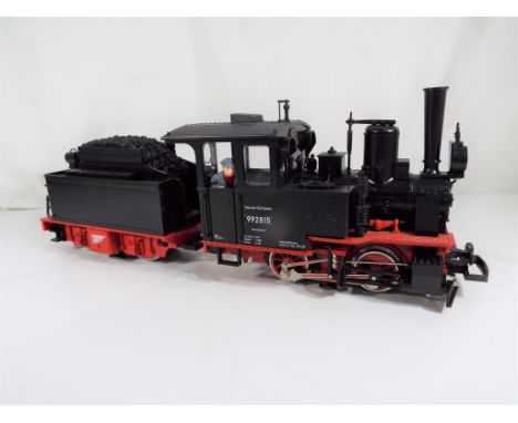 Lehmann - an LGB (Lehmann Gross Bahn) G scale, gauge 1, 0-4-0 locomotive and tender, black and red, op no 992815, excellent, 