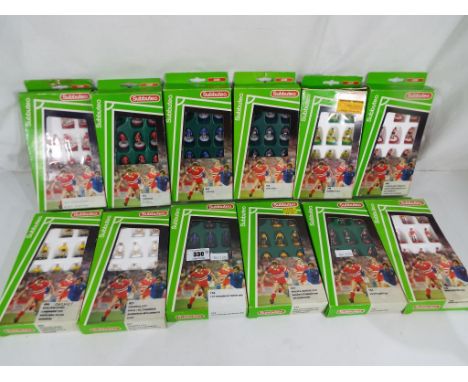 Subbuteo - Twelve Subbuteo table football teams to include # 741 Liverpool, # 802 Chelsea, # 709 Norwich City, # 752 West Ham