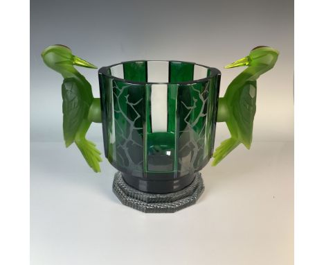 This extraordinary Baccarat crystal centerpiece features a striking Art Deco design by the celebrated French artist Catherine
