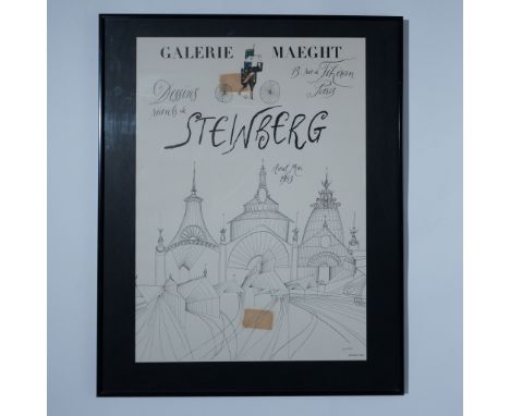 This original color lithograph, printed by Mourlot for renowned American artist Saul Steinberg, remains exceptionally sharp a