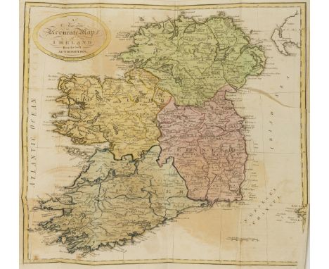 Ireland.- Robertson (Rev. Joseph) The Traveller's Guide Through Ireland, folding engraved hand-coloured map, small tear and l