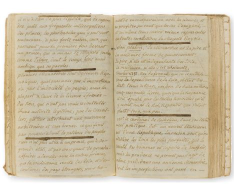 Frémyn de Fontenille (Chevalier) Mémoires..., vol. I only, manuscript in French, 304pp., later manuscript title, some ff. tor
