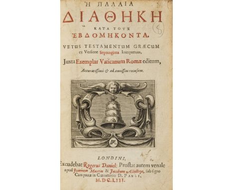 Bible, Greek.- Vetus Testamentum Græcum ex versione Septuaginta interpretum, juxta exemplar Vaticanum Romæ editum, edited by 