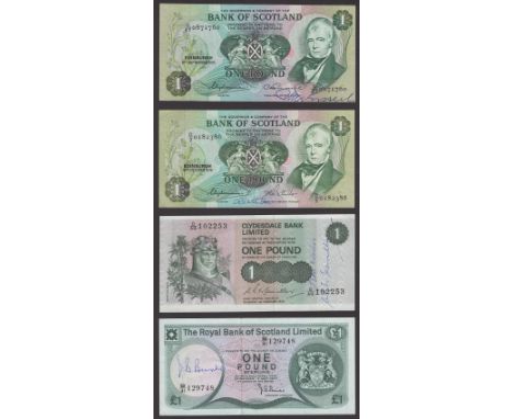 Scotland, a group of hand signed notes, comprising Bank of Scotland, £1 (2), 1976 and 1979, prefixes C/67 and D/2, Russell an